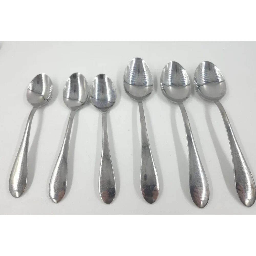 6 Cambridge Spoons 2 Sizes 3 Each Stainless China Flatware Set